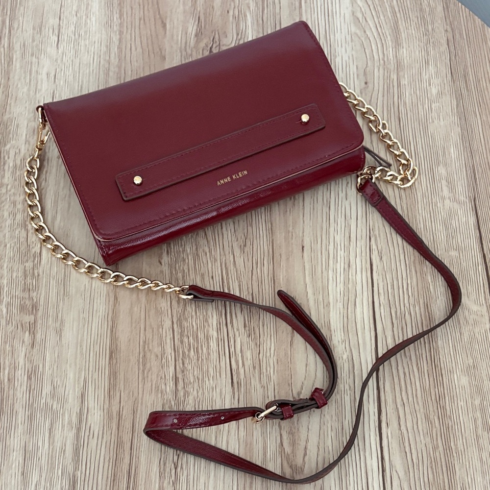 Anne Klein Burgundy Crossbody Bag